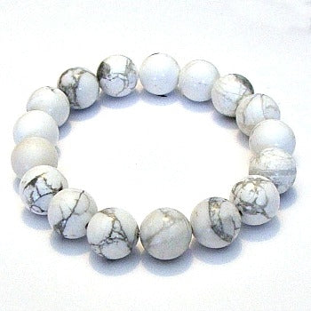 Howlite 12mm Round Beaded Bracelets