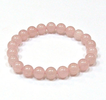 Rose Quartz 8MM Round Beaded Bracelet