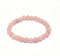 Rose Quartz 6mm Round Beaded Bracelet