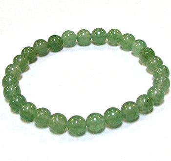 Green Aventurine 8MM Round Beaded Bracelet - 8-8.5" BIG Wrist