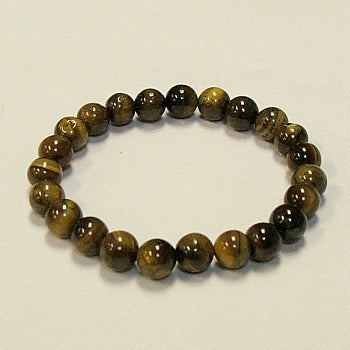 Tiger Eye 8MM Round Beaded Bracelet