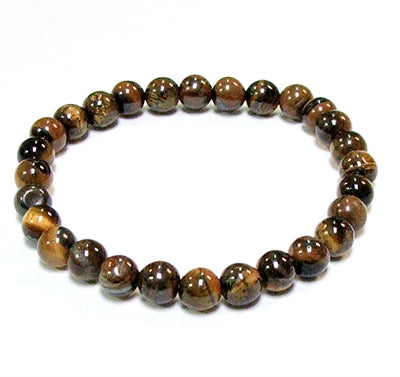Tiger Eye 8MM Round Beaded Bracelet - 8-8.5" BIG Wrist