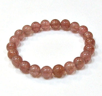 Strawberry Quartz 8MM Beaded Bracelet