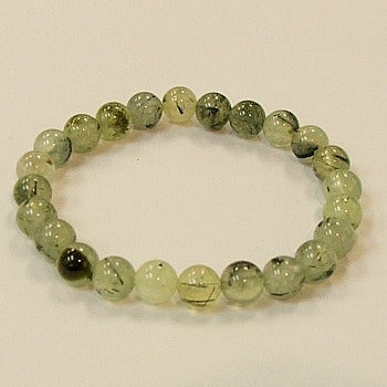 Prehnite 8MM Round Beaded Bracelet