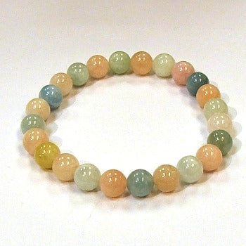 Morganite Beryl 8MM Round Beaded Bracelet