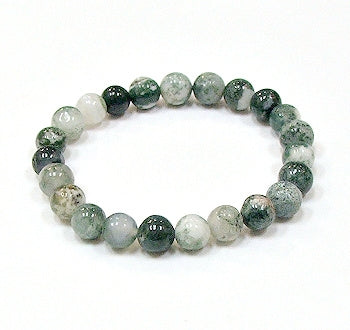 Tree Agate 8MM Beaded Bracelet