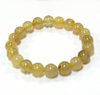 Gold Rutilated Quartz 12mm Beaded Bracelets