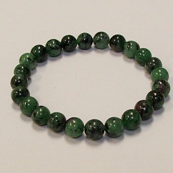 Ruby Zoisite 8MM Round Beaded Bracelet