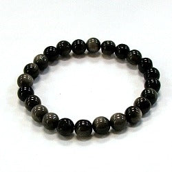 Gold Sheen Obsidian 8MM Round Beaded Bracelet