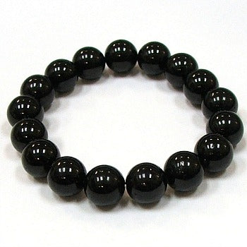 Black Tourmaline 12mm Round Beaded Bracelets