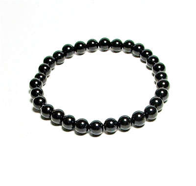 Black Tourmaline 6mm 7" Small Wrist Round Beaded Bracelets