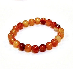 Carnelian Natural 8MM Round Beaded Bracelet