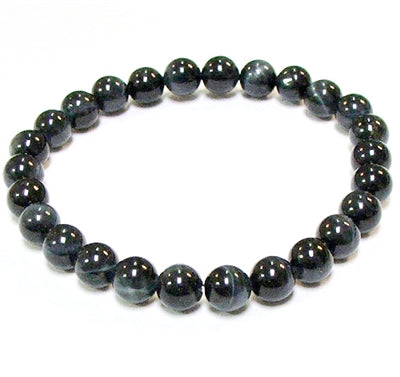 Blue Tiger Eye 8MM Round Beaded Bracelet - 8-8.5" BIG Wrist