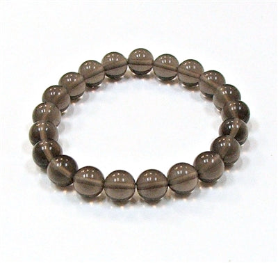 Smoky Quartz 8MM Round Beaded Crystal Bracelet