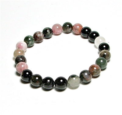 Tourmaline Multi 8MM Round Beaded Bracelets