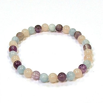 Lavender Stone 6mm Round Beaded Bracelet