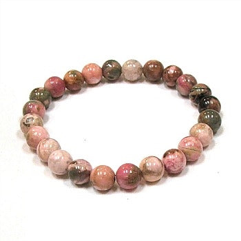 Rhodonite A+ 8MM Beaded Bracelet