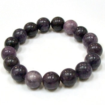 Lepidolite 12MM Round Beaded Bracelets