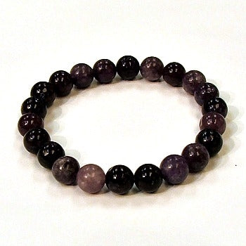 Lapidolite 8MM Round Beaded Bracelet