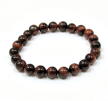 Red Tiger Eye 8MM Round Beaded Bracelet