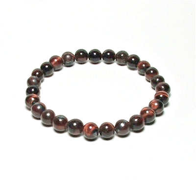 Red Tiger Eye 6mm 7" Small Wrist Round Beaded Bracelets