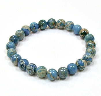 Aqua Terra Jasper 8MM Round Beaded Bracelet