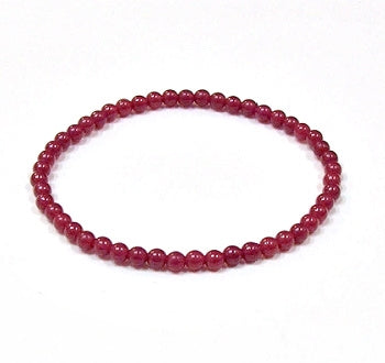Ruby 4mm Beaded Bracelet