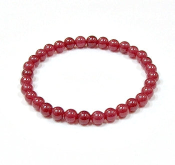 Ruby 6mm Beaded Bracelet