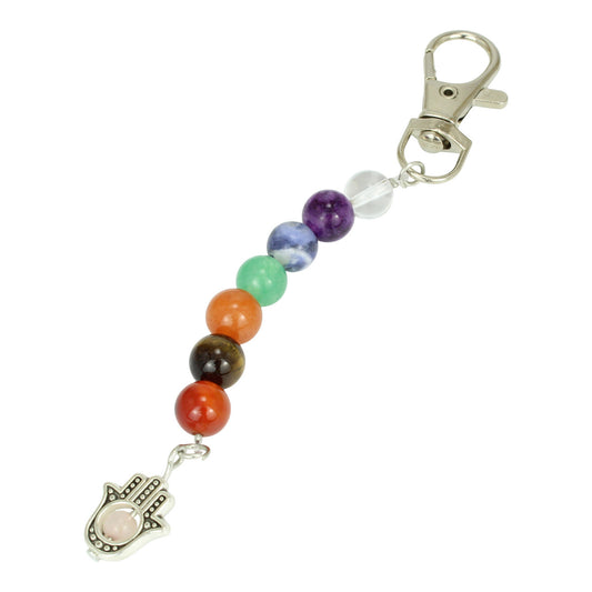 Chakra Beads With Hamsa Charms - Bag  Tag Charms