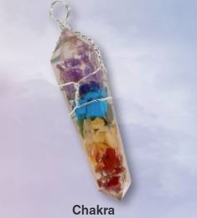 Chakra Stones Orgone Wire Wrap Point Pendant