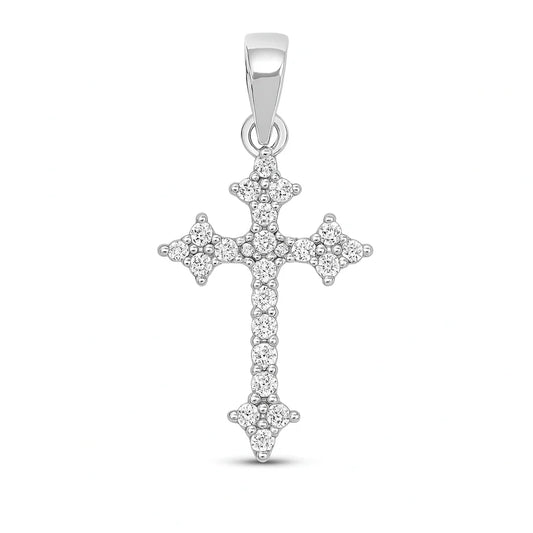 Cross CZ Stones .925 Sterling Silver Pendant