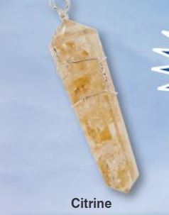 Citrine Orgone Wire Wrap Point Pendant