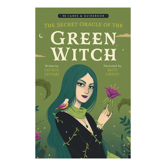 📋 Copy  
The Secret Oracle of the Green Witch by Cecilia Lattari & Betti Greco – nature-inspired oracle deck honoring green witchcraft with botanical and magical art.
