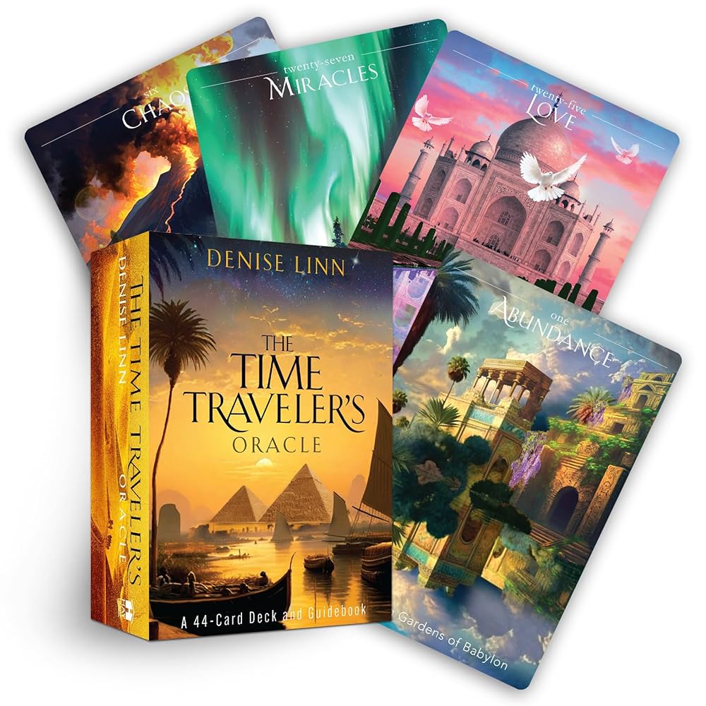 📋 Copy  
The Time Traveler’s Oracle by Denise Linn – insightful oracle deck guiding journeys through past, present & future with time-themed art.
