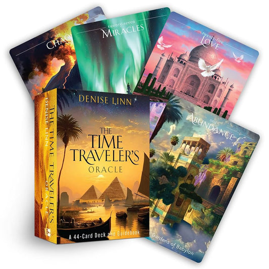 📋 Copy  
The Time Traveler’s Oracle by Denise Linn – insightful oracle deck guiding journeys through past, present & future with time-themed art.

