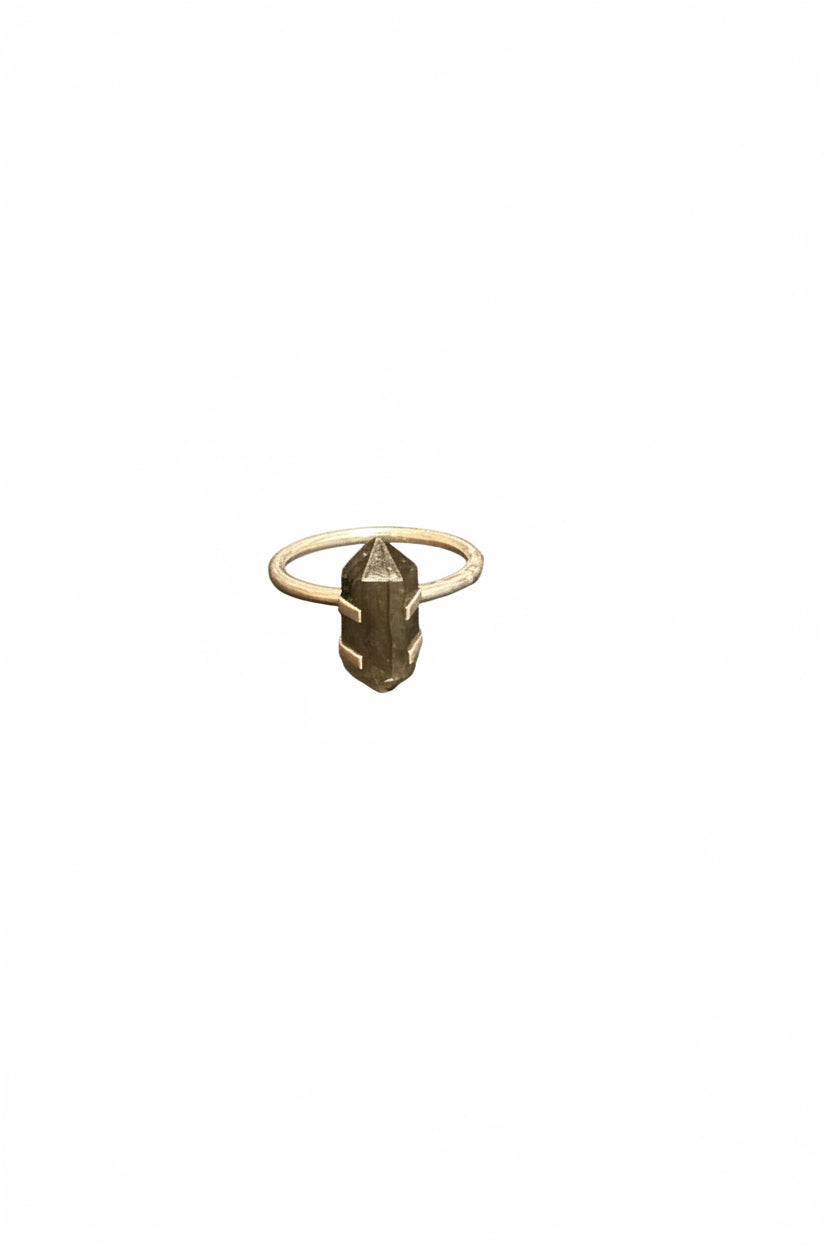 Labradorite Double Terminated Point .925 Sterling Silver Ring