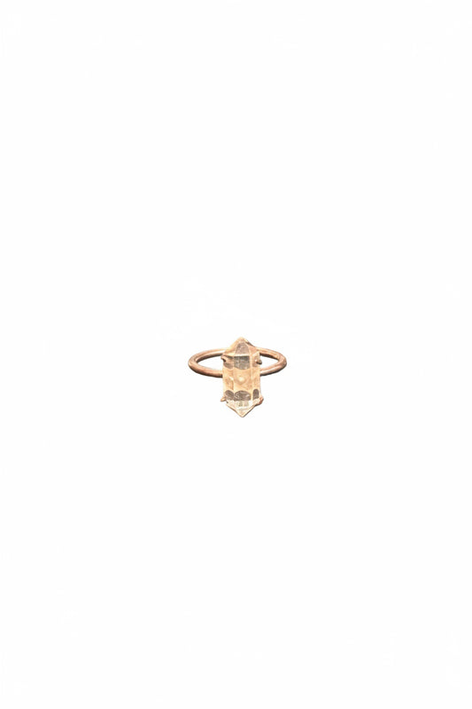 Quartz Double Terminated Point .925 Sterling Silver Ring Size 8