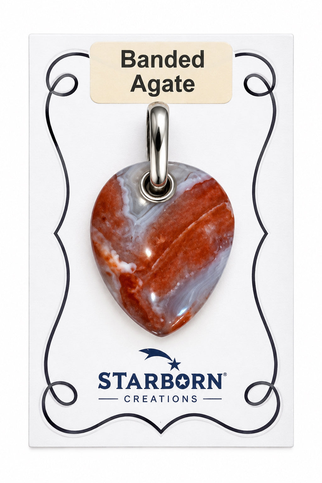 Banded Agate Sterling Silver Pendant
