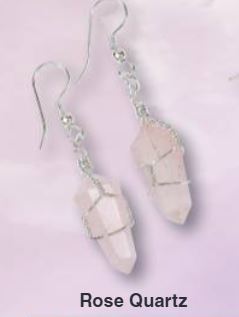 Wire Wrapped Gemstone D/T Point Silver Plated Earrings