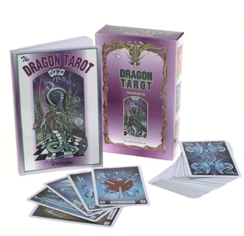 Dragon Tarot Deck by Terry Donaldson & Peter Pracownik – a 78-card deck featuring vibrant, dragon-themed artwork inspired by global mythologies, offering a unique perspective on traditional tarot symbolism.
