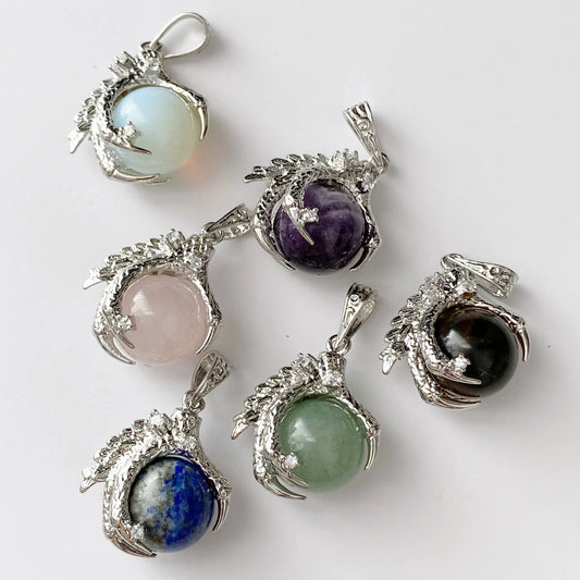 Sphere Dragon Claw / Paw Plated Pendant