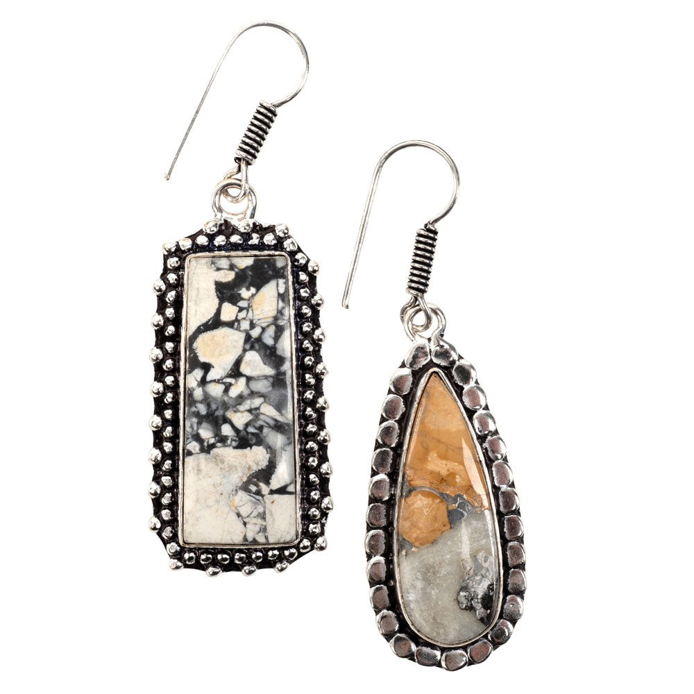 Maligano Jasper Cab Plated Brass Earrings