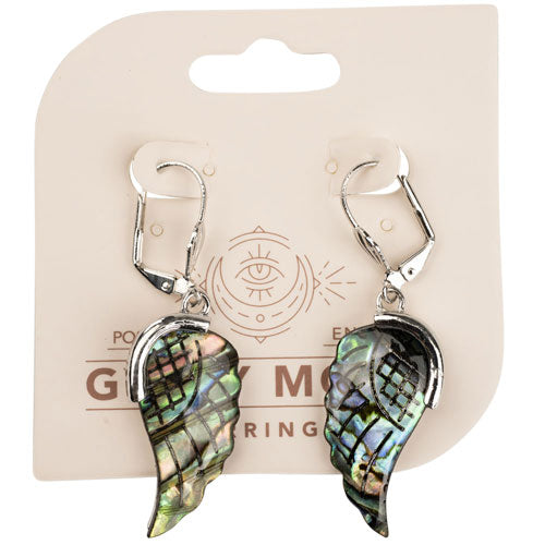 Abalone Shell Wings Plated Brass Earrings
