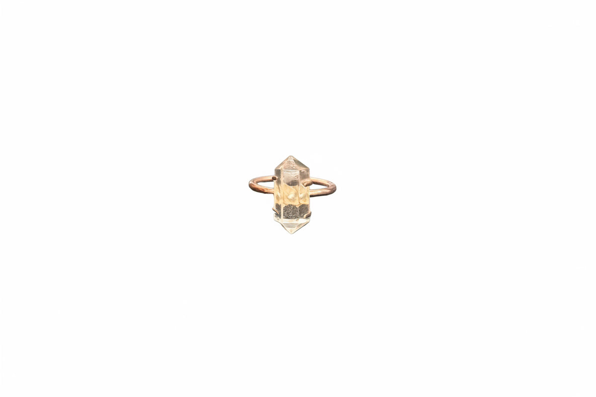 Quartz Double Terminated Point .925 Sterling Silver Ring Size 6
