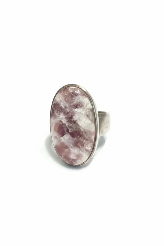 Paraiba Rubellite Tourmaline Oval Cab Sterling Silver Ring Size 7
