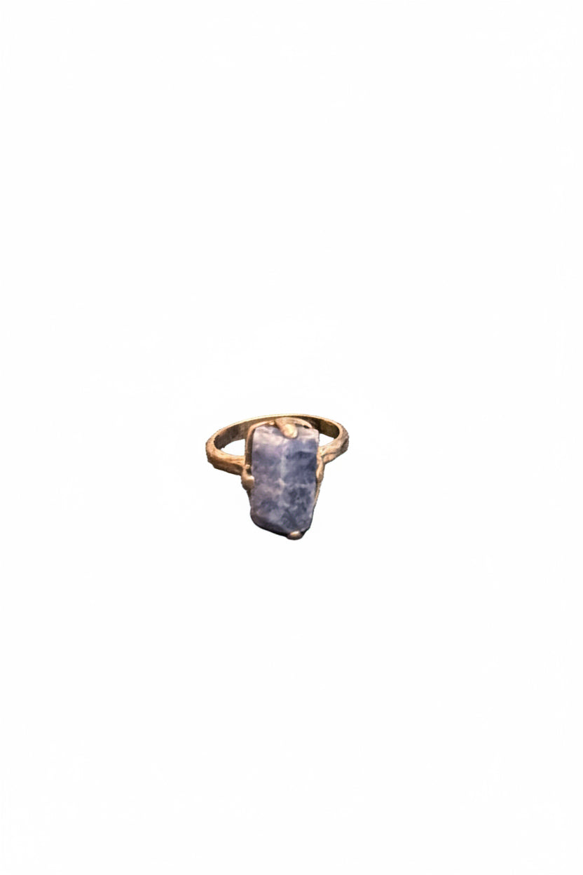 Blue Sapphire Natural Terminated Claw Set .925 Sterling Silver Ring Size 5