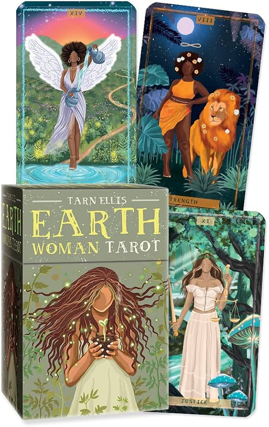 Earth Woman Tarot Deck by Tarn Ellis – a 78-card Rider-Waite-Smith-inspired deck celebrating the Divine Feminine and Earth's wisdom.
