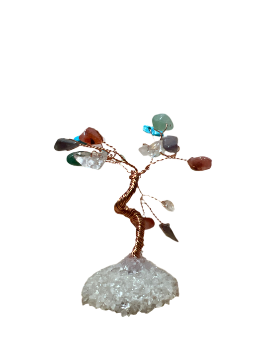 Multiple or Single Kind of Crystal on Stone Base (2") Crystal Chip Gem Tree