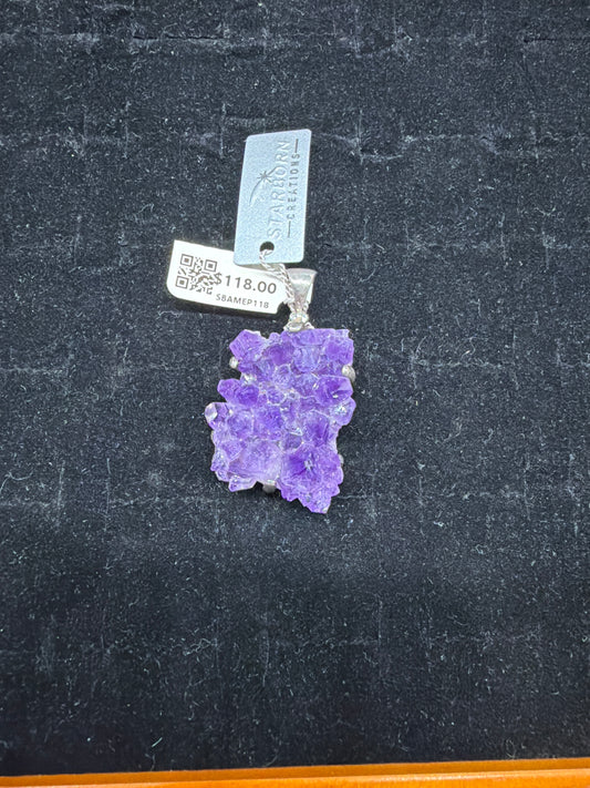 Amethyst Druze Sterling Silver Pendant