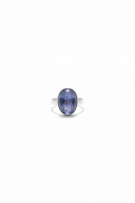 Tanzanite Oval Cab .925 Sterling Silver Ring Size 6